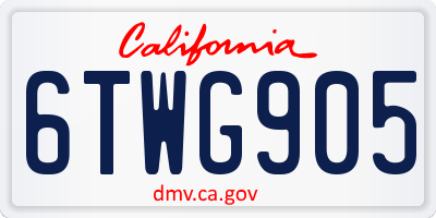 CA license plate 6TWG905