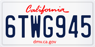 CA license plate 6TWG945