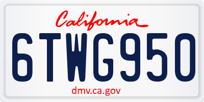 CA license plate 6TWG950