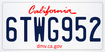 CA license plate 6TWG952