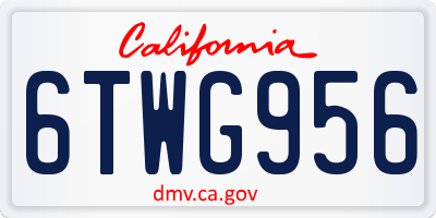 CA license plate 6TWG956