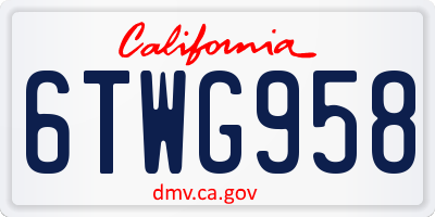 CA license plate 6TWG958