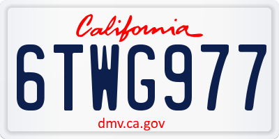 CA license plate 6TWG977