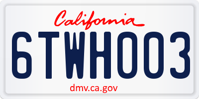 CA license plate 6TWH003