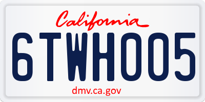 CA license plate 6TWH005