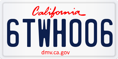CA license plate 6TWH006
