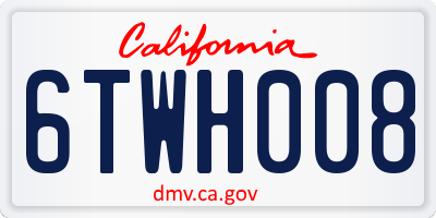 CA license plate 6TWH008