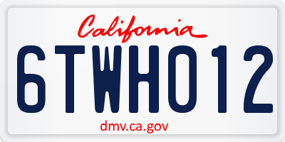 CA license plate 6TWH012