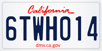 CA license plate 6TWH014