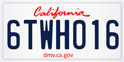CA license plate 6TWH016