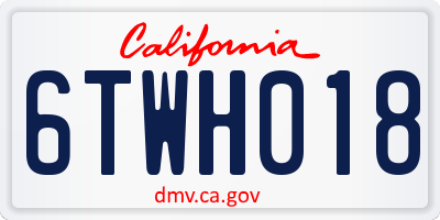 CA license plate 6TWH018
