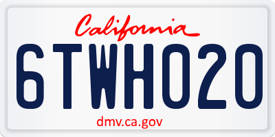 CA license plate 6TWH020