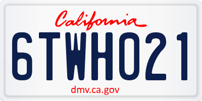 CA license plate 6TWH021
