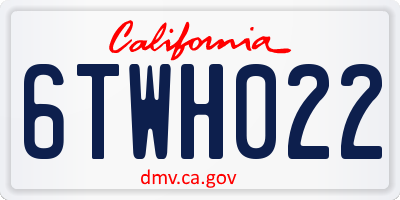 CA license plate 6TWH022