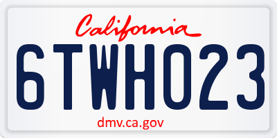 CA license plate 6TWH023