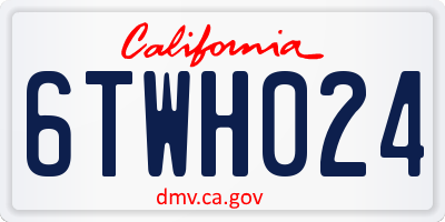 CA license plate 6TWH024