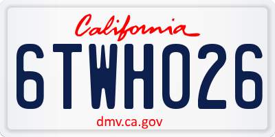 CA license plate 6TWH026