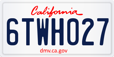 CA license plate 6TWH027