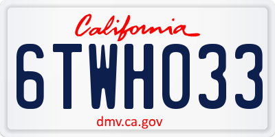 CA license plate 6TWH033