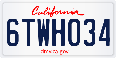 CA license plate 6TWH034