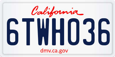 CA license plate 6TWH036