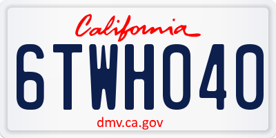 CA license plate 6TWH040
