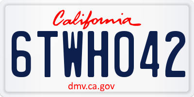 CA license plate 6TWH042