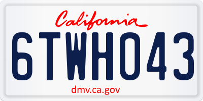 CA license plate 6TWH043