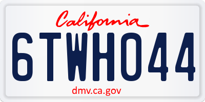 CA license plate 6TWH044