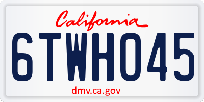 CA license plate 6TWH045
