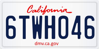 CA license plate 6TWH046