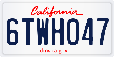 CA license plate 6TWH047
