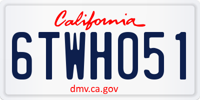 CA license plate 6TWH051