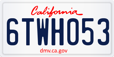 CA license plate 6TWH053