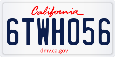 CA license plate 6TWH056
