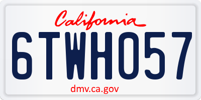 CA license plate 6TWH057