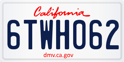 CA license plate 6TWH062