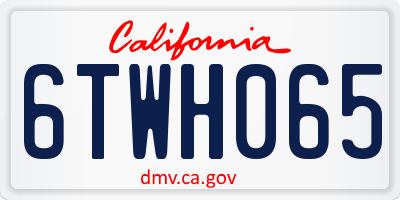 CA license plate 6TWH065