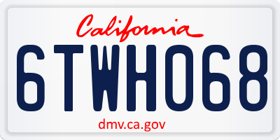 CA license plate 6TWH068