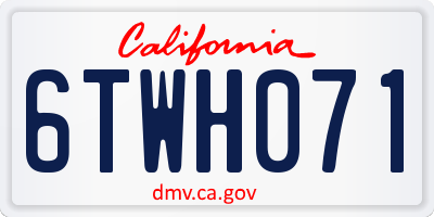 CA license plate 6TWH071