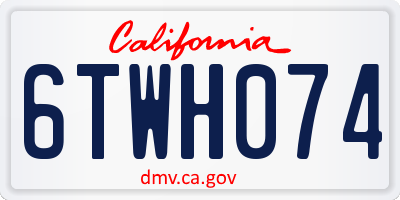 CA license plate 6TWH074