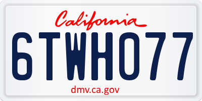 CA license plate 6TWH077