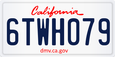 CA license plate 6TWH079