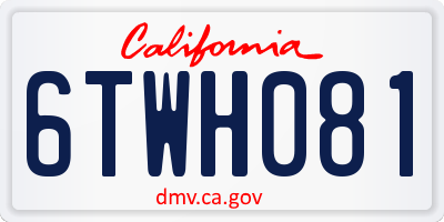 CA license plate 6TWH081