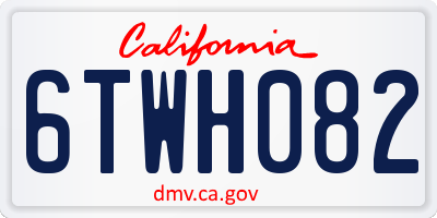 CA license plate 6TWH082