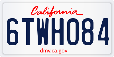 CA license plate 6TWH084