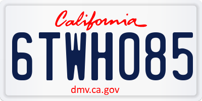 CA license plate 6TWH085