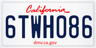CA license plate 6TWH086
