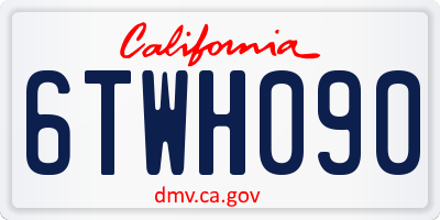 CA license plate 6TWH090