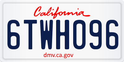 CA license plate 6TWH096